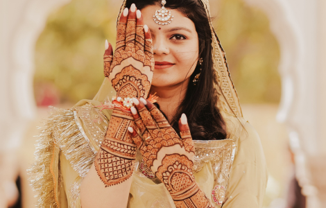 Intricate mehndi designs for weddings showcased in Jaipur.